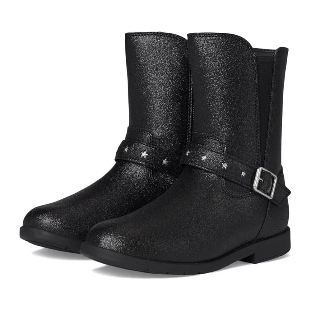 Stride Rite SR Lizz CG039002 Boot Kids 13 Black Leather Mid Calf Western ZOGG701